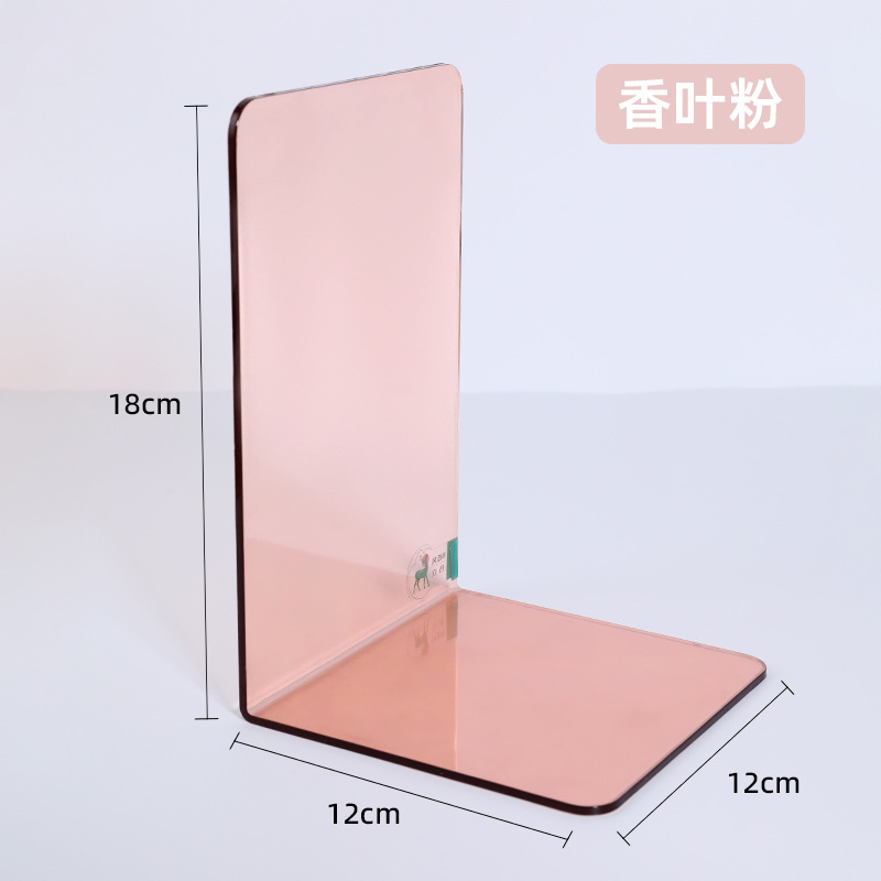 Soporte para libros de acrílico transparente en forma de L, organizador de almacenamiento de libros para estudiantes, separador de libros, soporte de escritorio