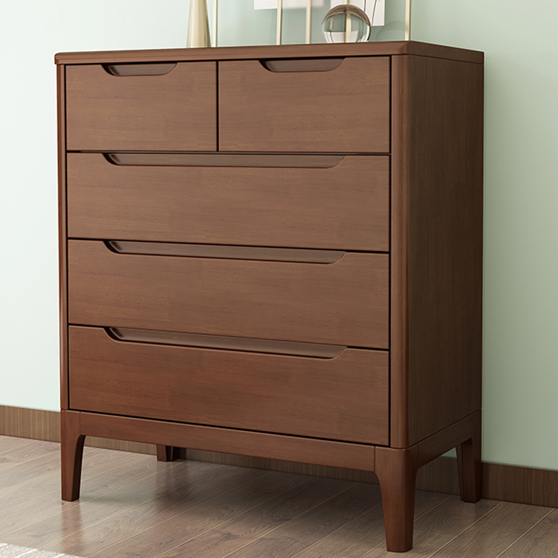 Cajonera de madera maciza nórdica moderno gabinete de almacenamiento minimalista gabinete de seis cajones de almacenamiento doméstico de siete cajones de madera cómoda