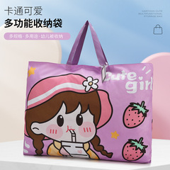 子供の幼稚園の冬用キルト収納袋、入学用品バッグ、衣類荷物袋、寝具用ハンドバッグ