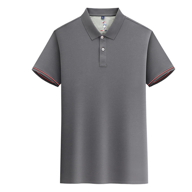 De gama alta casual suave antibacteriano transpirable durable solapa de verano de los hombres de manga corta Polo de seda de mora Polo personalización