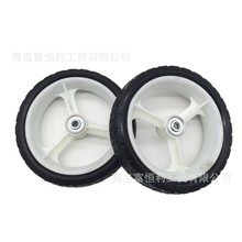 批发8英寸pu发泡轮童车轮静音防爆轮胎露营车手推车实心轮子