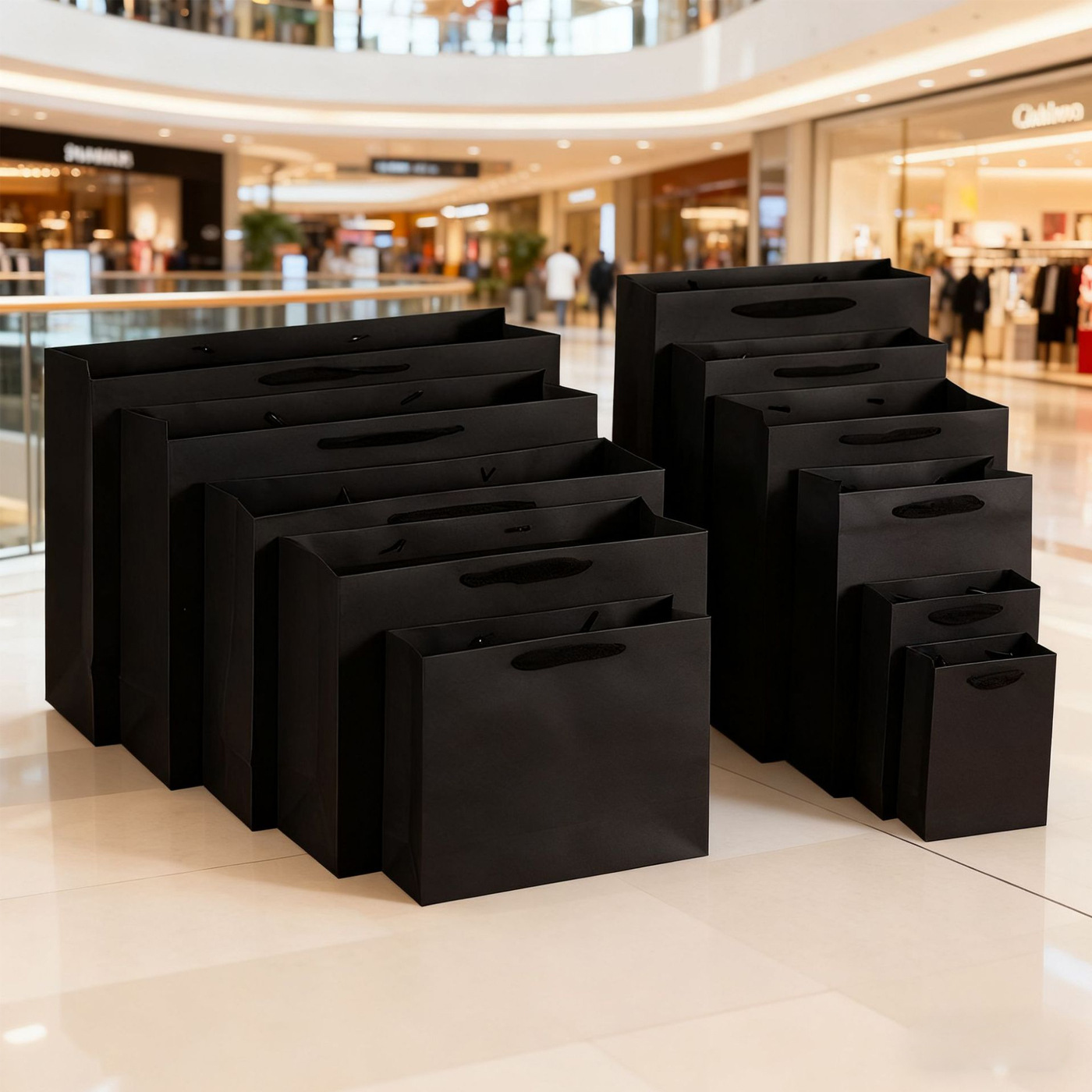 黑卡包装袋礼品袋 黑色手提袋 纯黑色礼品纸袋暗黑色包装服装手袋