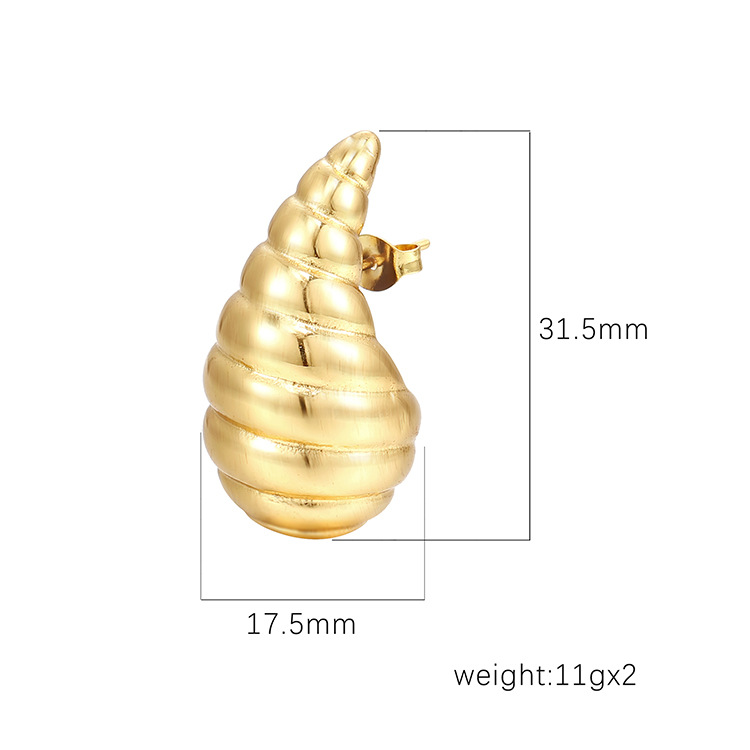 Pernos de acero inoxidable helicoidal goteo de agua de alta calidad 18K pernos de moda personales joyerías al por mayor