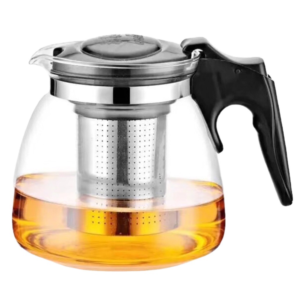 Multi-especificación de gran capacidad 900ML agua hirviendo cerveza de vidrio flor tetera juego de té imprimible logo regalo hotel