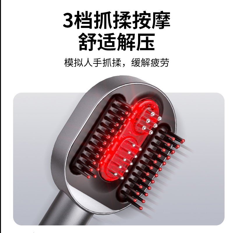 跨境新品头皮上药器按摩梳微电流EMS红光健养发梳防脱精油导入梳|undefined
