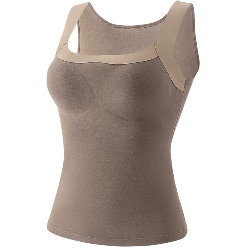 Tencel thermal thermal underwear women's vest big breasts appear small without steel ring with fixed cup autumn and winter warm bottoming shirt factory