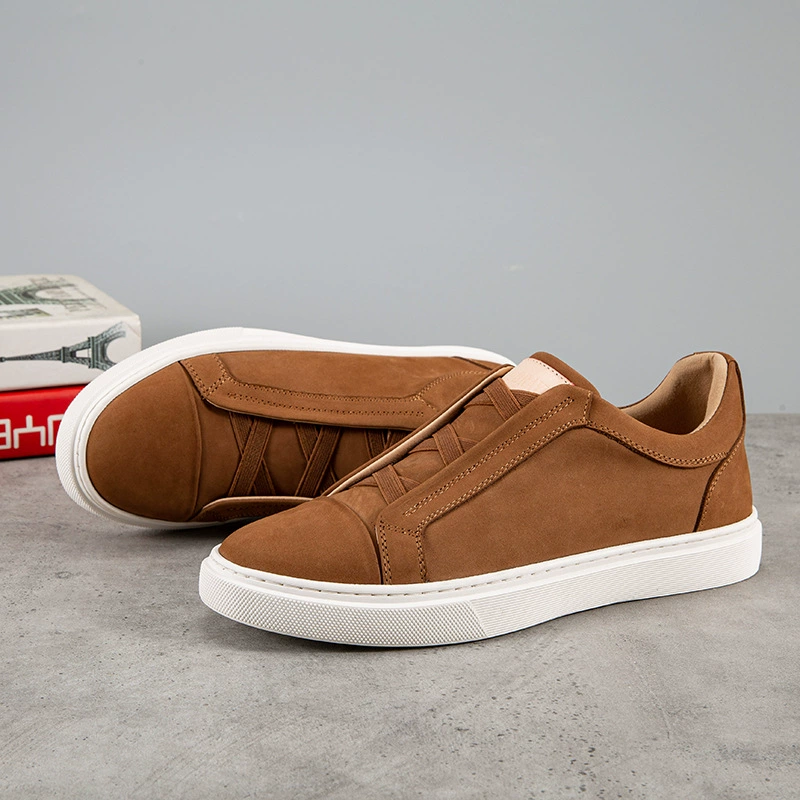 Мужские однослойные туфли без шнуровки, дышащие модные брендовые ленивые туфли из воловьей кожи, корейские лоферы, обувь Four Seasons, повседневная спортивная обувь для досок