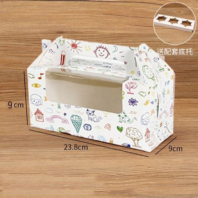 Caja de cupcake portátil cupcake transparente ventana pequeña taza de pastel de la tarde té tarta caja de embalaje de postre