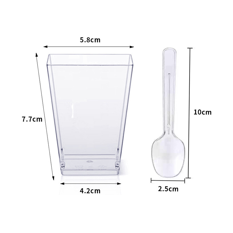 Vaso Desechable Trapezoidal para Postres de 150ml de Plástico Rígido PS Desechable para Helados image 13
