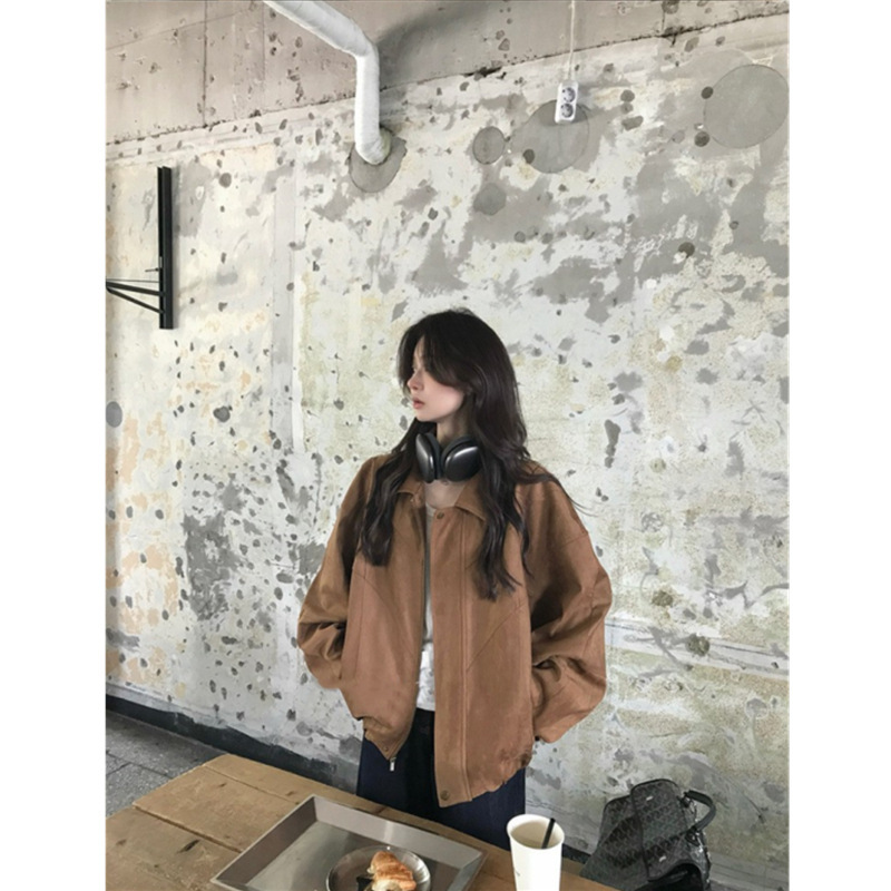 1只衮1Z1ZGUN like Jennie 经典复古好版型两色花苞廓型夹克皮衣|undefined