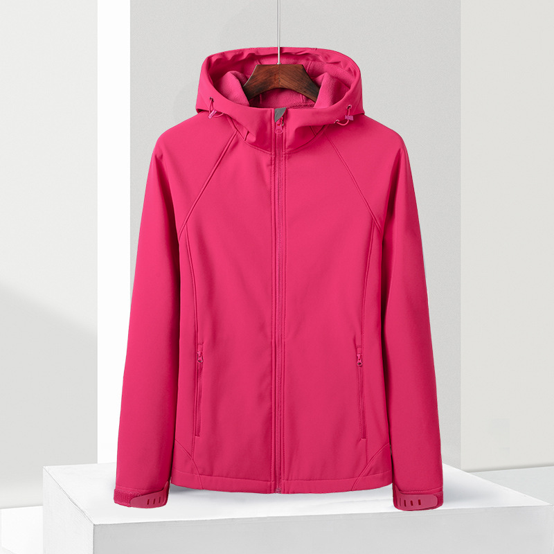 Chaqueta de cáscara suave para hombres y mujeres Otoño e Invierno chaqueta de una sola capa cálida pareja impermeable chaqueta deportiva casual al aire libre LOGO impreso