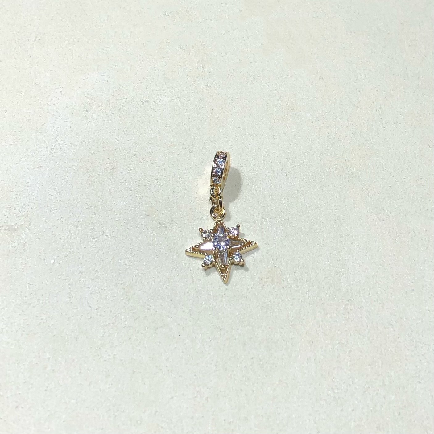 14K Gold-Filled High Color Retention Crystal DIY Accessories Four-Pointed Star Pendant Zircon Chain Bead Bracelet Handmade Beads