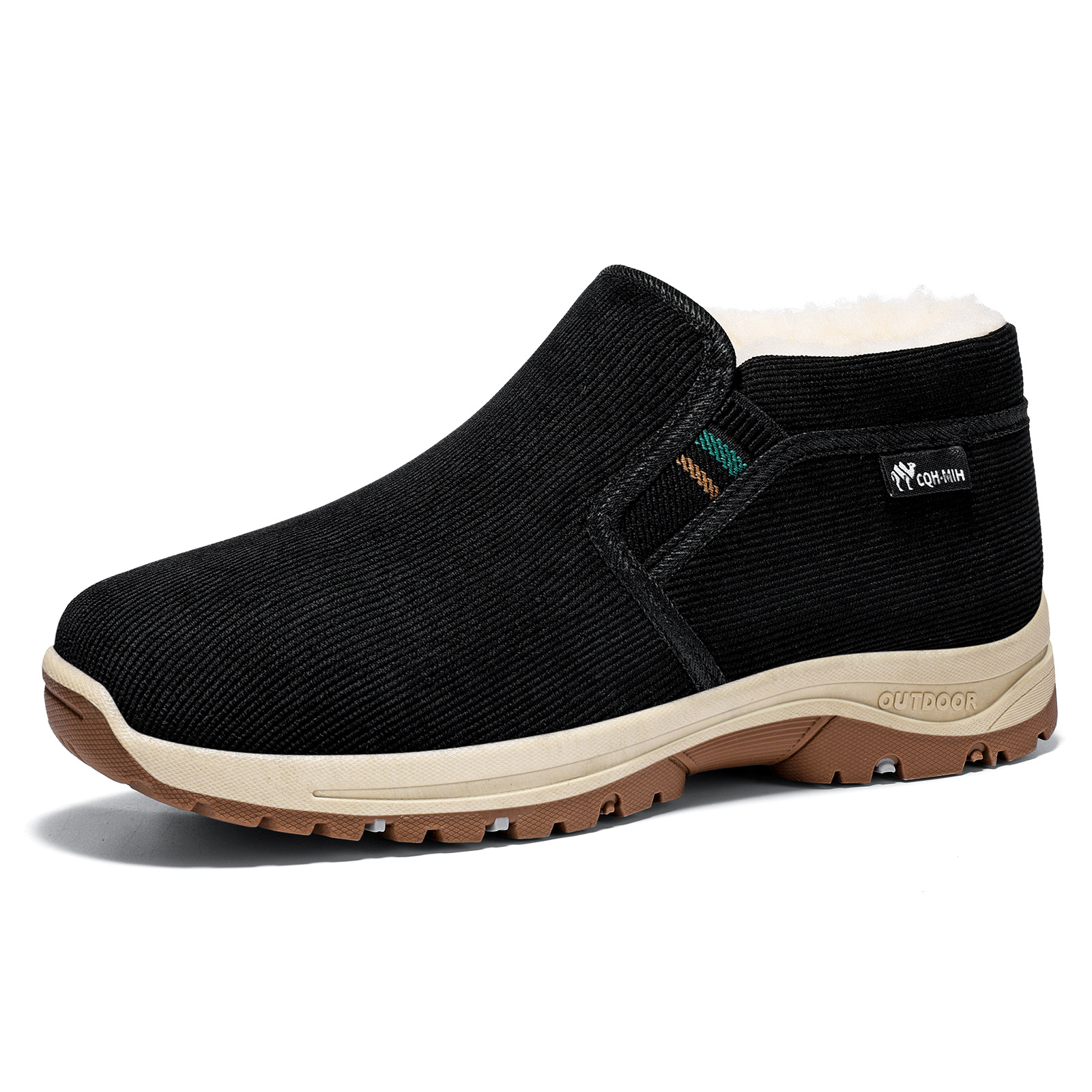 Hombres calentadores de invierno zapatos de algodón viejos zapatos de tela de Beijing más vello grueso papá de mediana edad cómodos zapatos casuales
