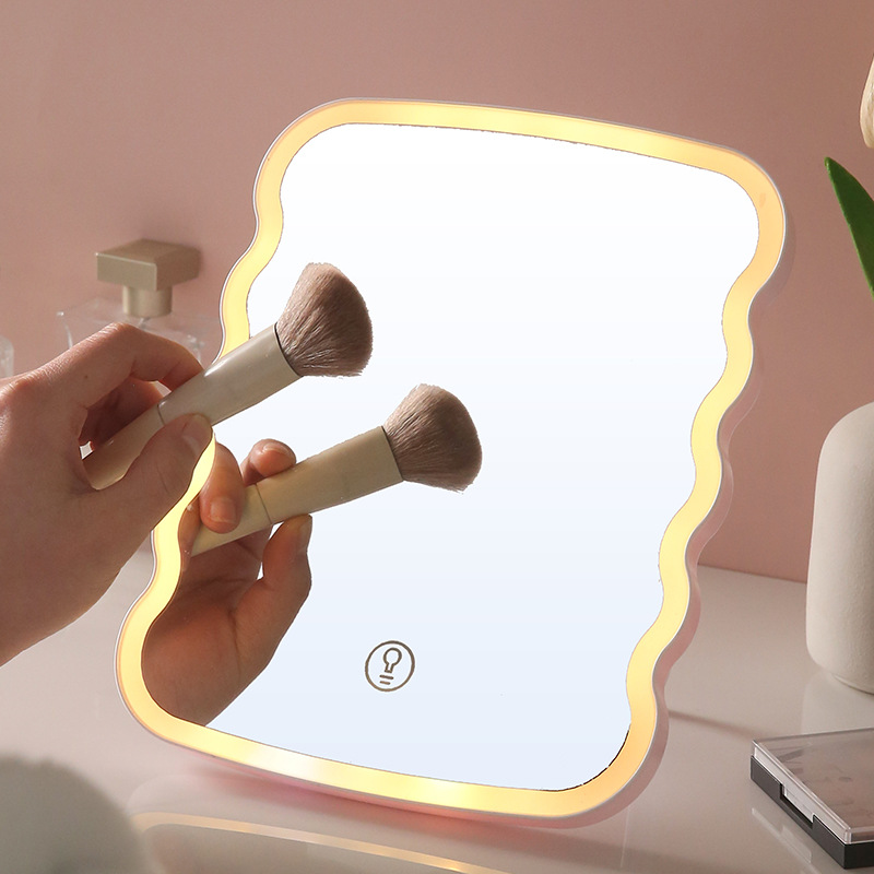 LED con lámpara de maquillaje espejo de estilo diversificado espejo de vestir de escritorio de oficina para estudiantes de alta definición espejo doméstico