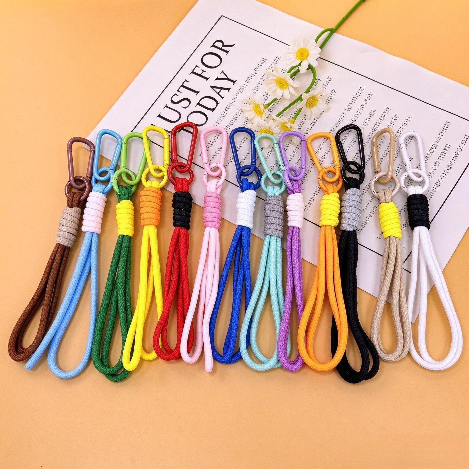 New simple mobile phone lanyard dopamine woven keychain car keychain lanyard insulated water cup accessory