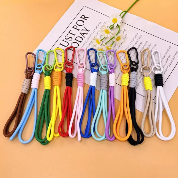 New simple mobile phone lanyard dopamine woven keychain car keychain lanyard insulated water cup accessory