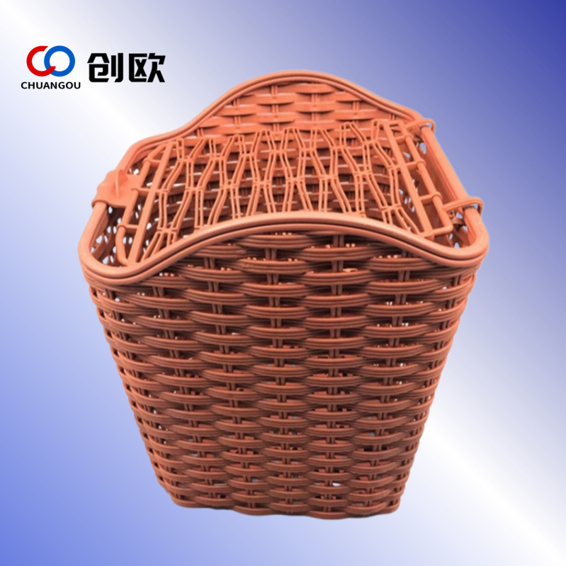 Bicycle Basket Double Electric Car Basket Front Plastic Basket Retro Rattan Car Basket Riding Parts Supplies
