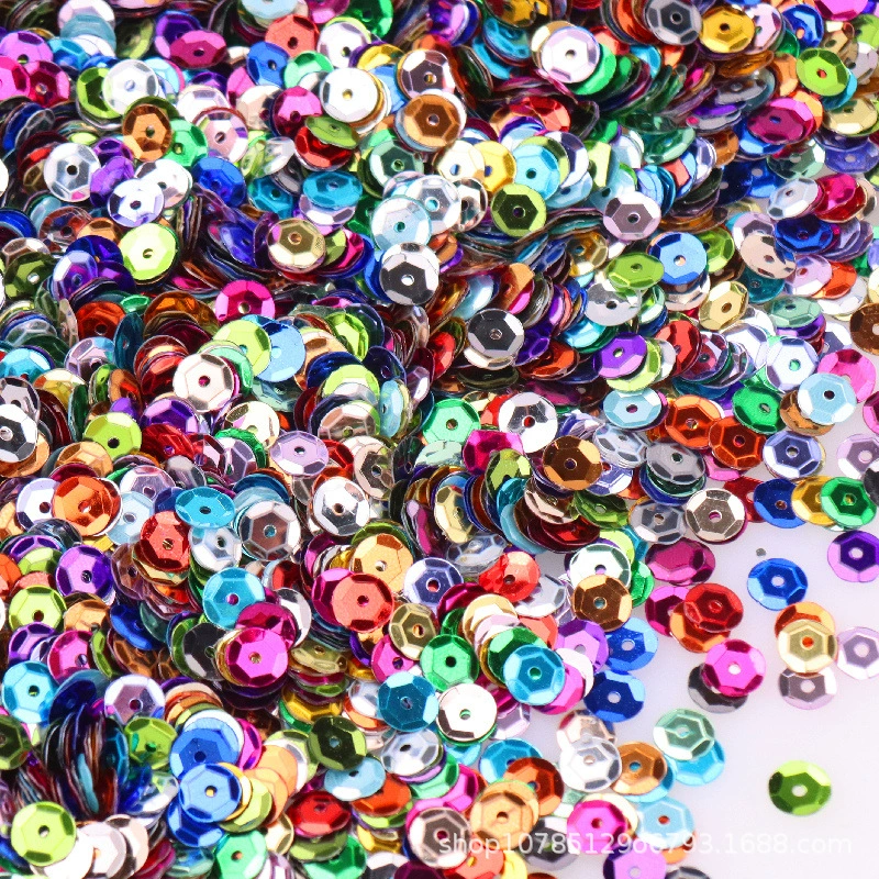 6mm серебристый с ажурной подошвой sequins, ярко светящийся лазерный круглый вогнутый планшет DIY пошив одежды вспомогательные материалы аксессуары