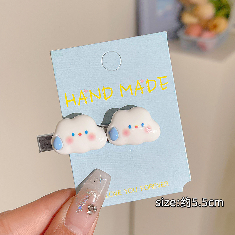 Horquilla de estrella amarilla dulce y linda, clip de flequillo en la frente femenina, cabello roto en el costado, clip de pico de pato, tocado