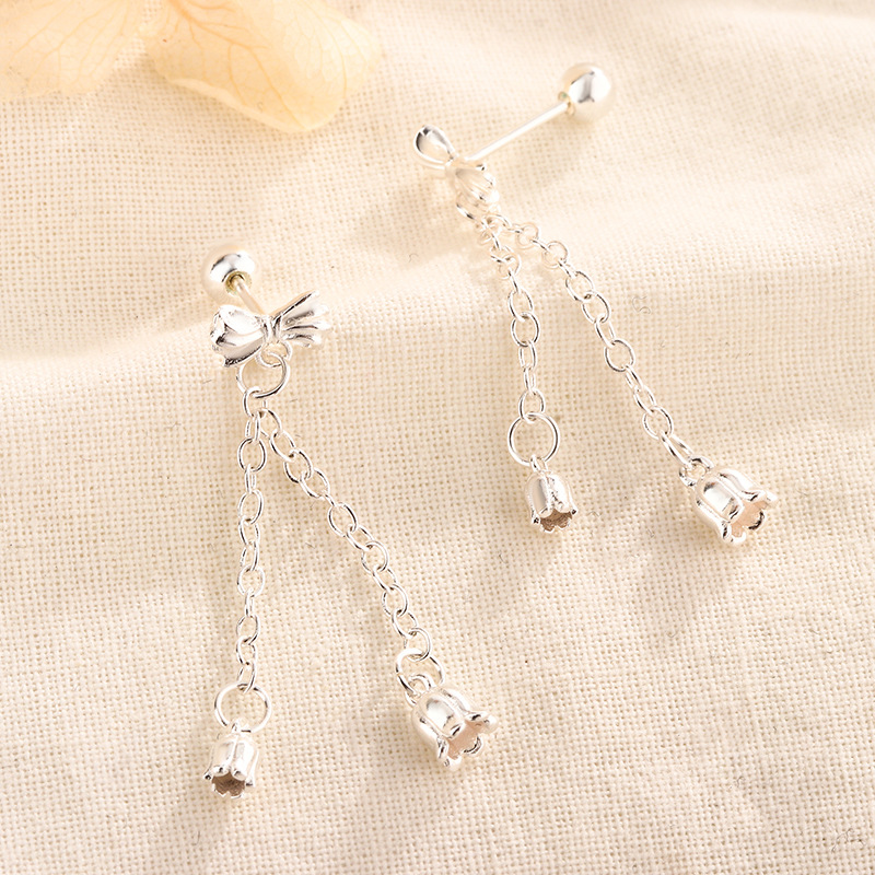 蝴蝶結長款流蘇耳釘女時尚甜美顯臉瘦耳墜小眾設計感百搭秋冬耳飾