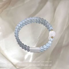 海藍竹節甘ブレスレット女ins小衆デザイン超仙清新娘蜜手串シンプル高颜値手飾り