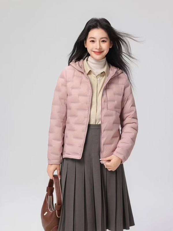 羽绒服女轻薄短款2025新款秋冬季高级感时尚保暖防风连帽上衣外套|undefined