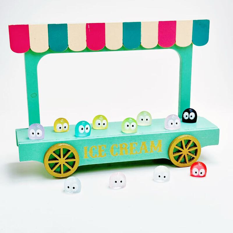 Miniature Luminous Little Black Big Eyes Ugly Cute Little Funny Ornaments Props Creative DIY Nail Art Accessories Resin Live Broadcast