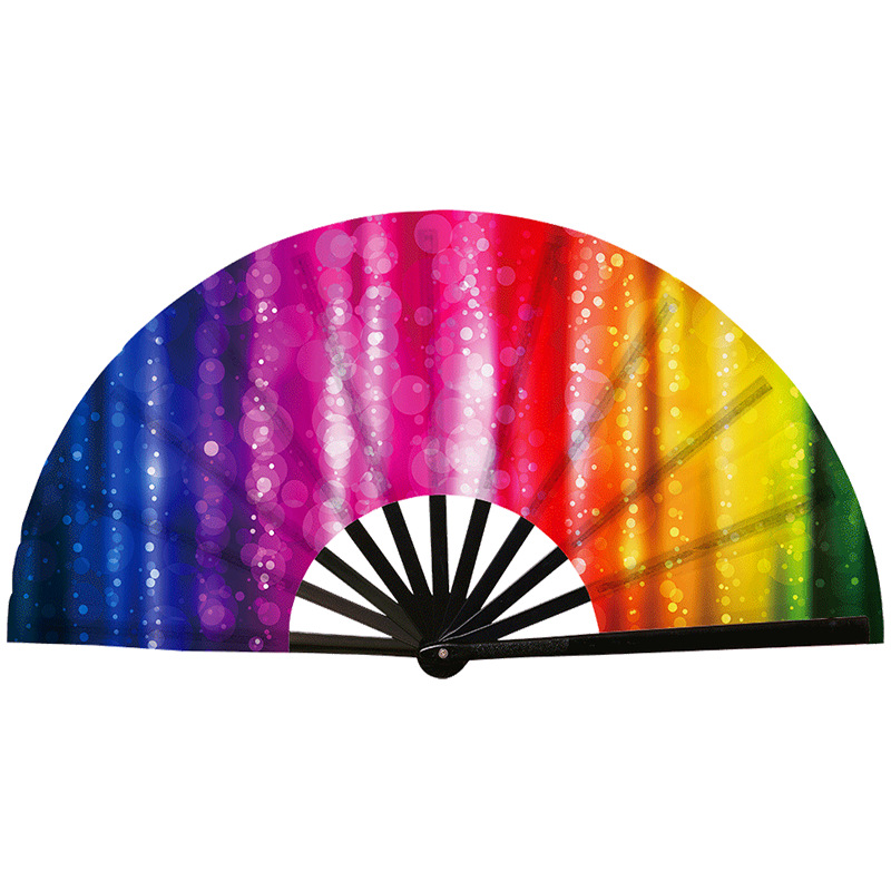 Abanico Plegable de Kung Fu de Plástico, Colorido, para Conciertos y Fiestas