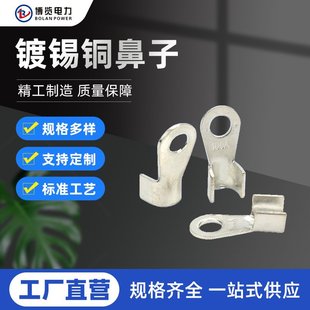 Manufacturer Supplies Ot Copper Tinned Open-Nose Copper Cold-Pressed Open Terminal Copper Terminal Thickened National Standard