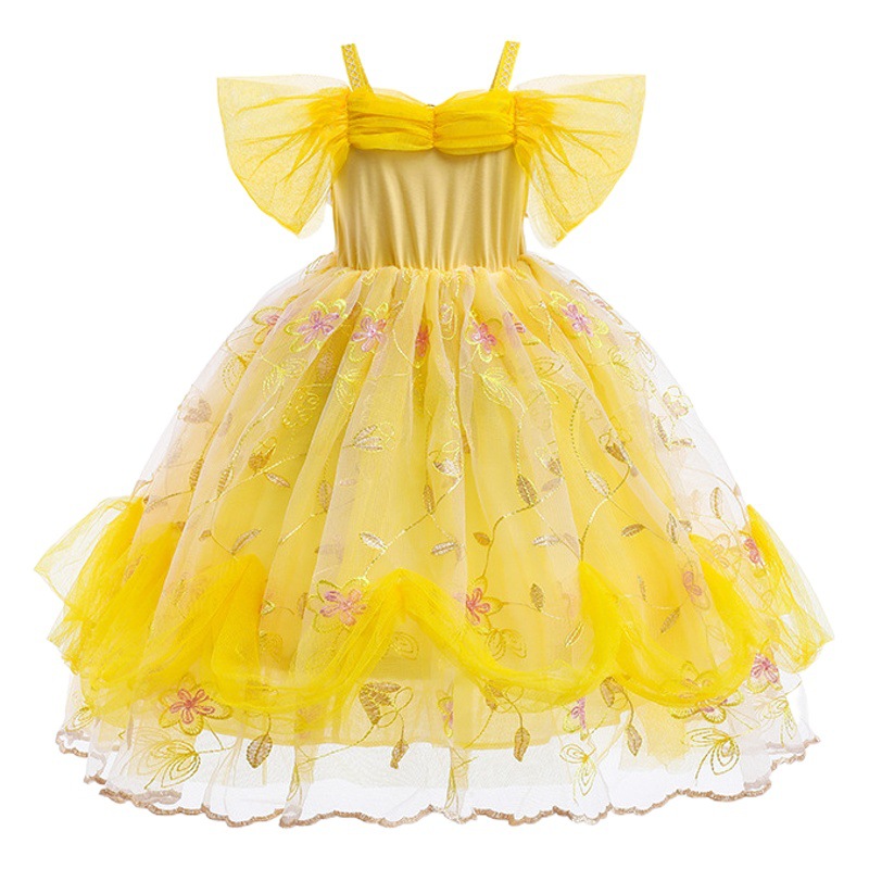 Princesa Bell Halloween Tutu falda vestido de los niños belleza y bestia princesa Beier traje