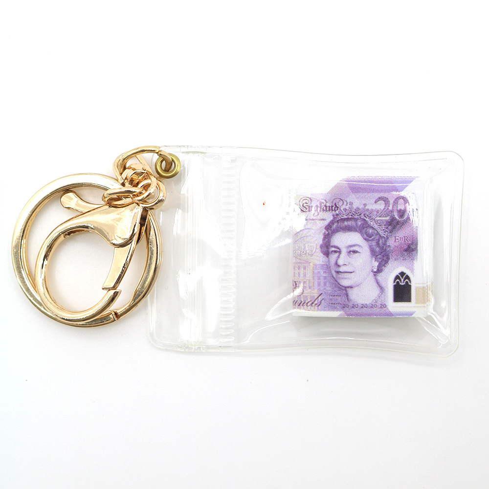 Simulación de dólar de Taiwán, dólar estadounidense, libra, won coreano, moneda indonesia, llavero, colgante de billetes de papel, medalla de oro, colgante de barra de oro, máquina de bebé