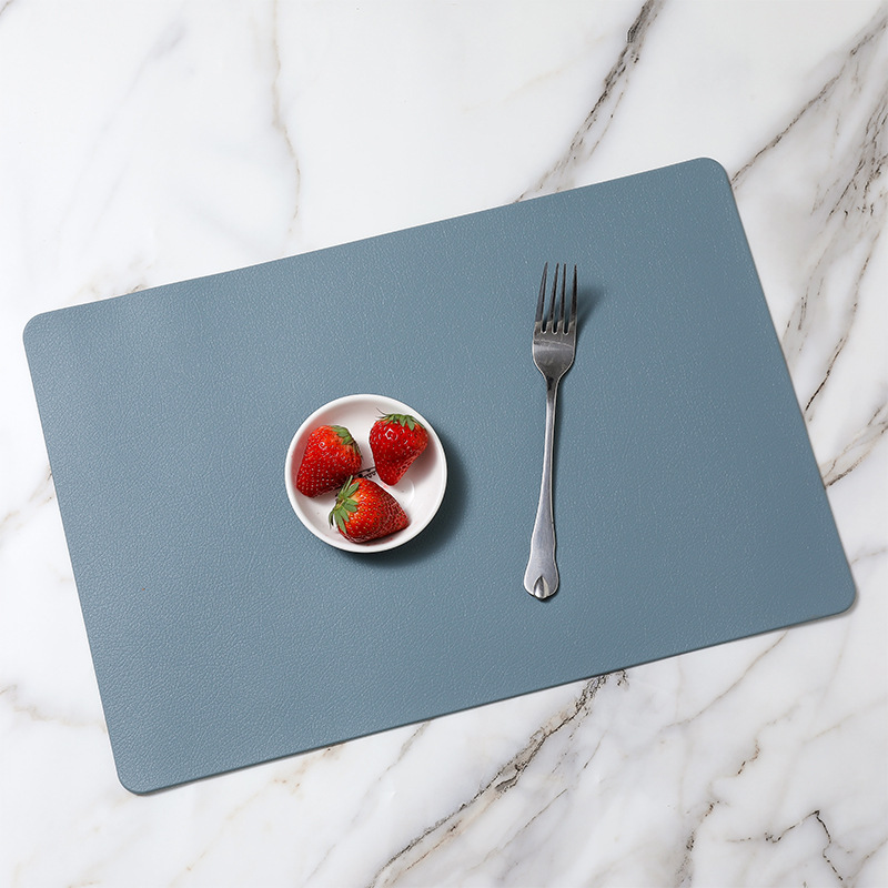 Simple PVC de cuero placemat Hotel Cafe hogar estera de mesa fácil de limpiar de doble capa estera de aislamiento decorativo estera de mesa de registro image 14