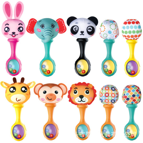 Cross-border rattle baby early education educational toy shaker handbell children's night market stall toy factory wholesale