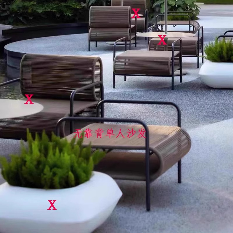 Sofá de vid al aire libre mesas de té para una persona mesas y sillas al aire libre protección solar ocio jardín patio comunidad asiento de café