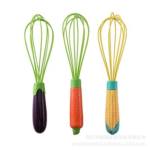 Silicone Egg Beater Manual Egg Pumping Baking Tool Kitchen Tool 11inch Corn Handle Whisk Ready for Sale