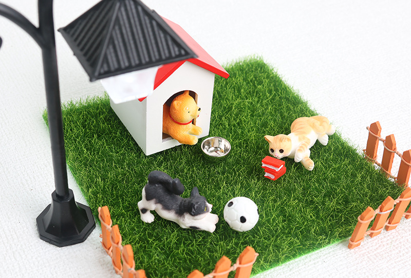 1:12迷你mini微缩娃娃屋配件摆件室外动物小狗宠物套装dollhouse-阿里巴巴