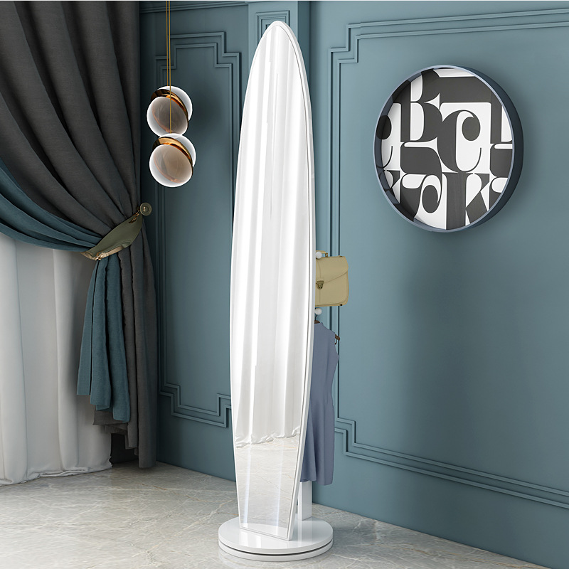 Espejo de cuerpo entero, espejo de piso para vestir, espejo de probador de dormitorio doméstico para niñas, espejo grande tridimensional móvil giratorio de viento