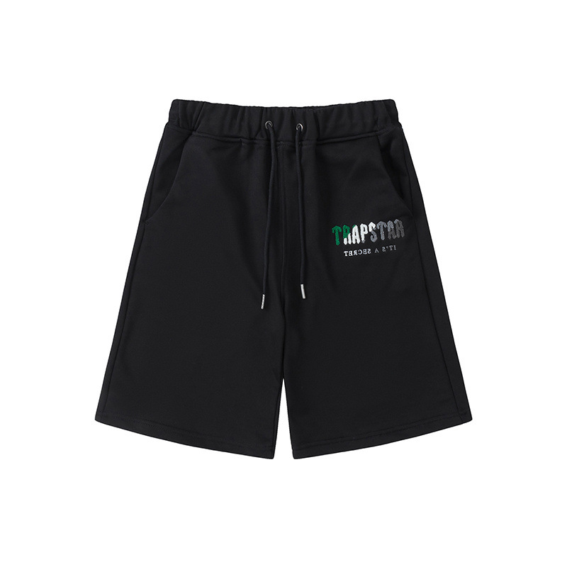 American Trapstar Letras Blanco Azul Toallas bordadas Casual Shorts Hombre y Mujer Deportivo Pantalones Marca image 6