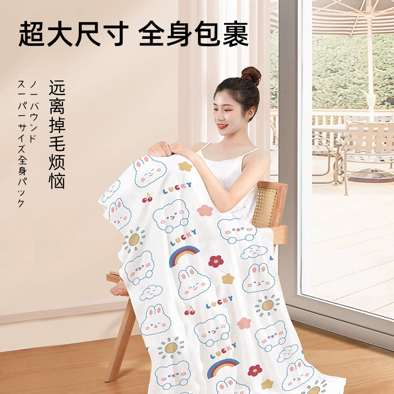Handheld cotton disposable bath towel for traveling, set, pack, increased thickness