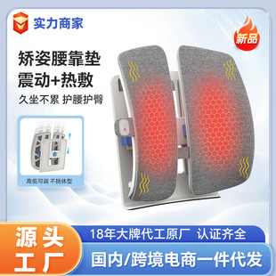 Ergonomic Multifunctional Heated Massage Lumbar Support Workstation Sedentary Waist Support Seat Back Cushion Lumbar Support Hot Compress Massage