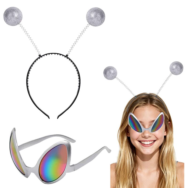Halloween costume accessories: alien-themed onion powder ball headband, eyeshadow, and face paint set, wholesale for cross-border sales