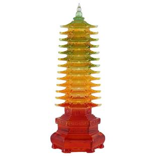 Glass Wenchang Tower Ornaments, Thirteen-Story Tower, Home Buddhist Hall Offerings, Reading and College Entrance Examination Decorations, Study Room Entrance Crafts