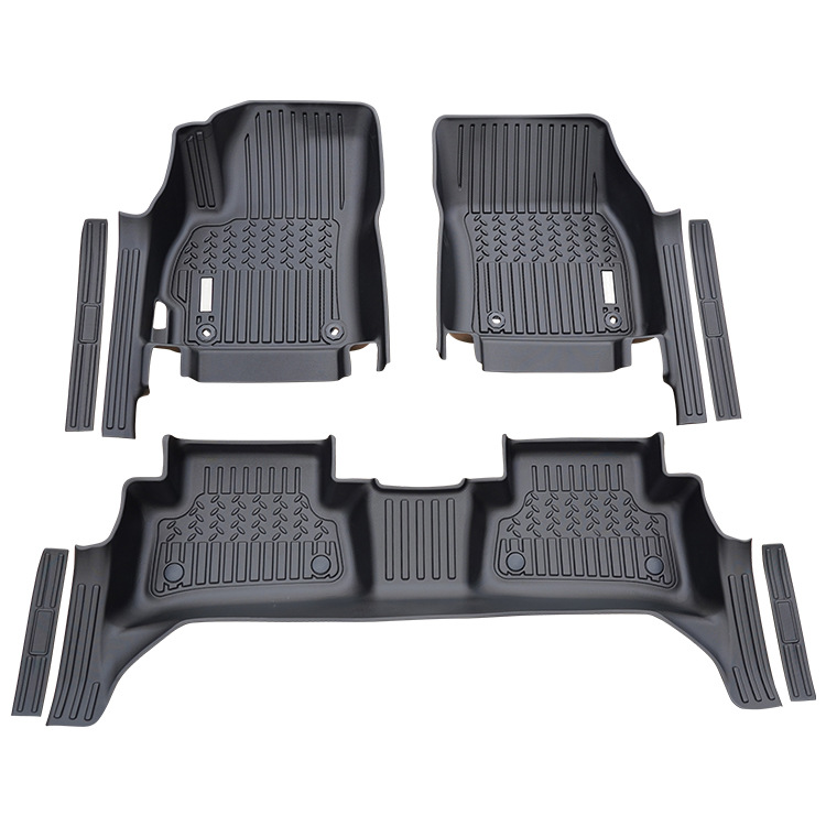 Alfombrilla de pie de coche completamente envolvente tpe 5D personalizada, alfombrilla de piso impermeable, antideslizante y antipolvo de una sola pieza, adecuada para ampolla por inyección