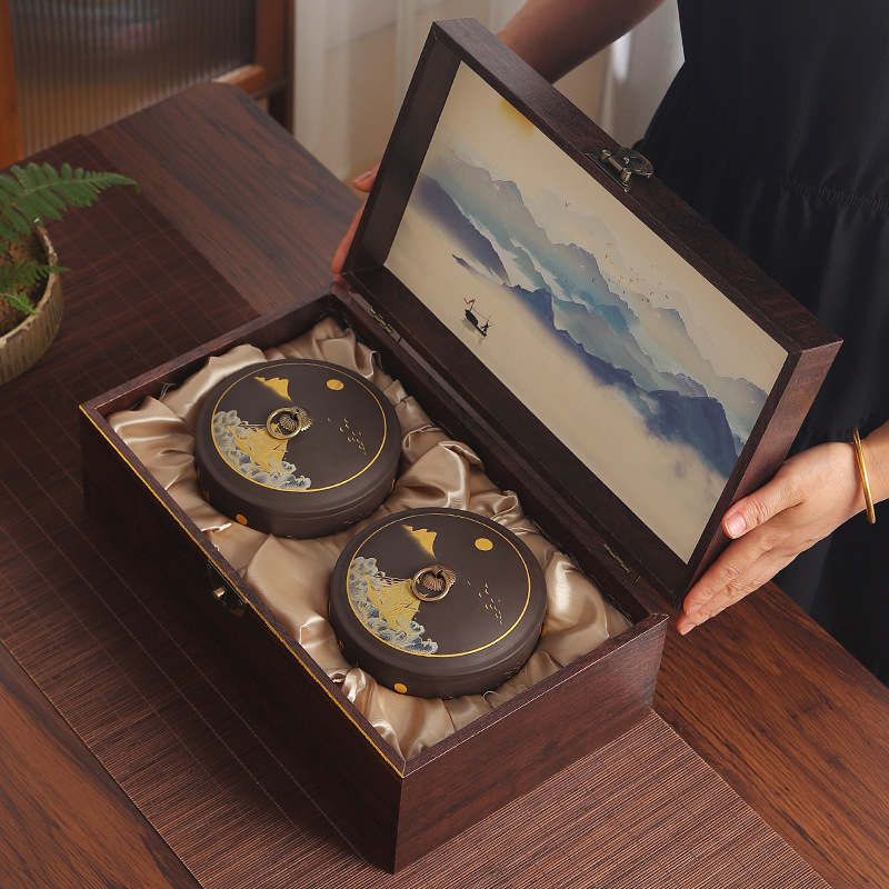 New Product Purple Clay Tea Can Empty Gift Box Sealed Ceramic Can High-end with Lid Tea Storage Can Moisture-proof Pu-erh Tea Storage Can