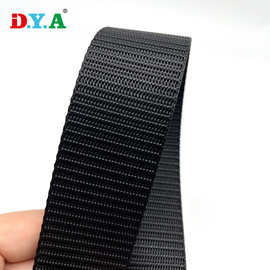 25mm仿尼龙坦克纹织带2.2mm厚汽车安全带箱包织带黑色安全固定带