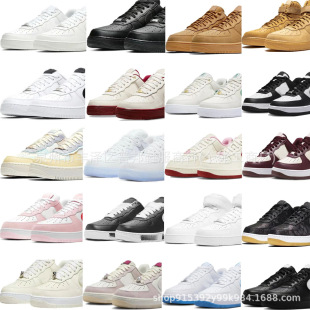Air Force One Pure Original Shoes Putian High Version Pure White Black Warrior Men's Shoes Wheat Color Macaron Low-Top Basketball Shoes