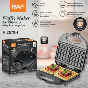 Raf European Standard Cross-Border Household Easy-To-Clean Double-Sided Breakfast Machine Waffle Machine Heated Cake Machine Multi-Function