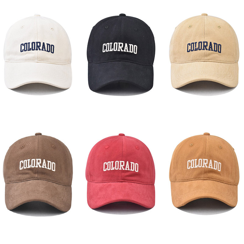 2023 transfronteriza nuevo COLORADO algodón bordado gorra de béisbol al aire libre cálido todo partido pico tapa al por mayor