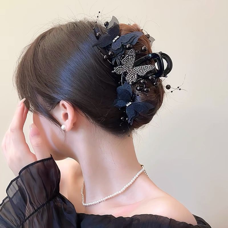 슈퍼 예쁜 물방울 모양의 큰 사이즈 머리핀 여성용 2025 신상 고급스러운 머리핀 뒷머리용 샤크클립 헤어 액세서리