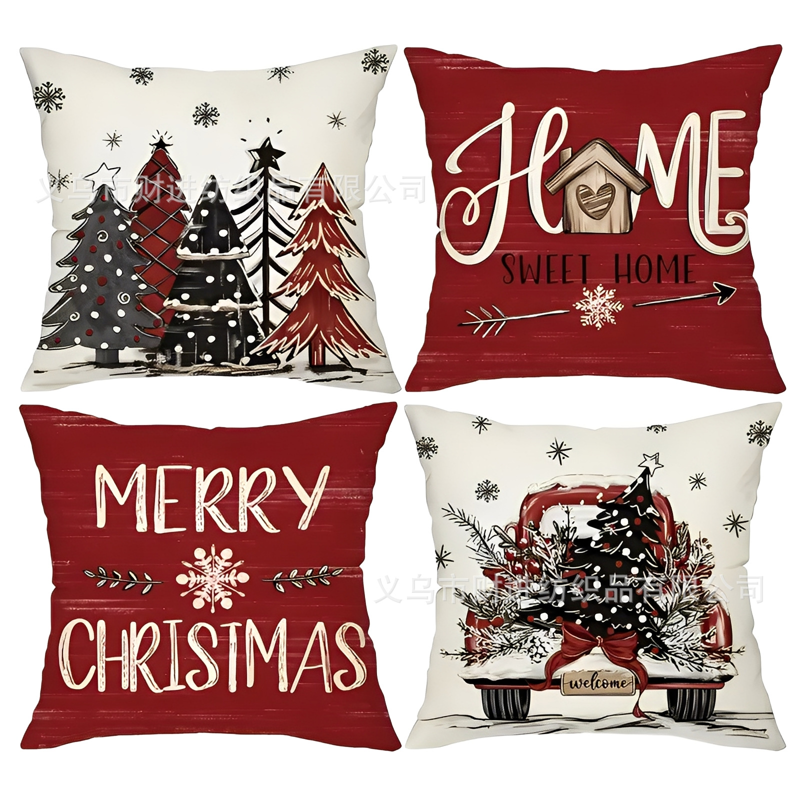 Transfronterizo Temu nueva combinación de Navidad abrazo funda de almohada Amazon casa sofá decoración cojín funda de almohada al por mayor image 8